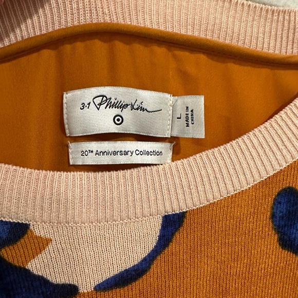 3.1 Philip Lim for Target Orange Leopard Print Long Sleeve Blouse Size LG - Picture 8 of 9